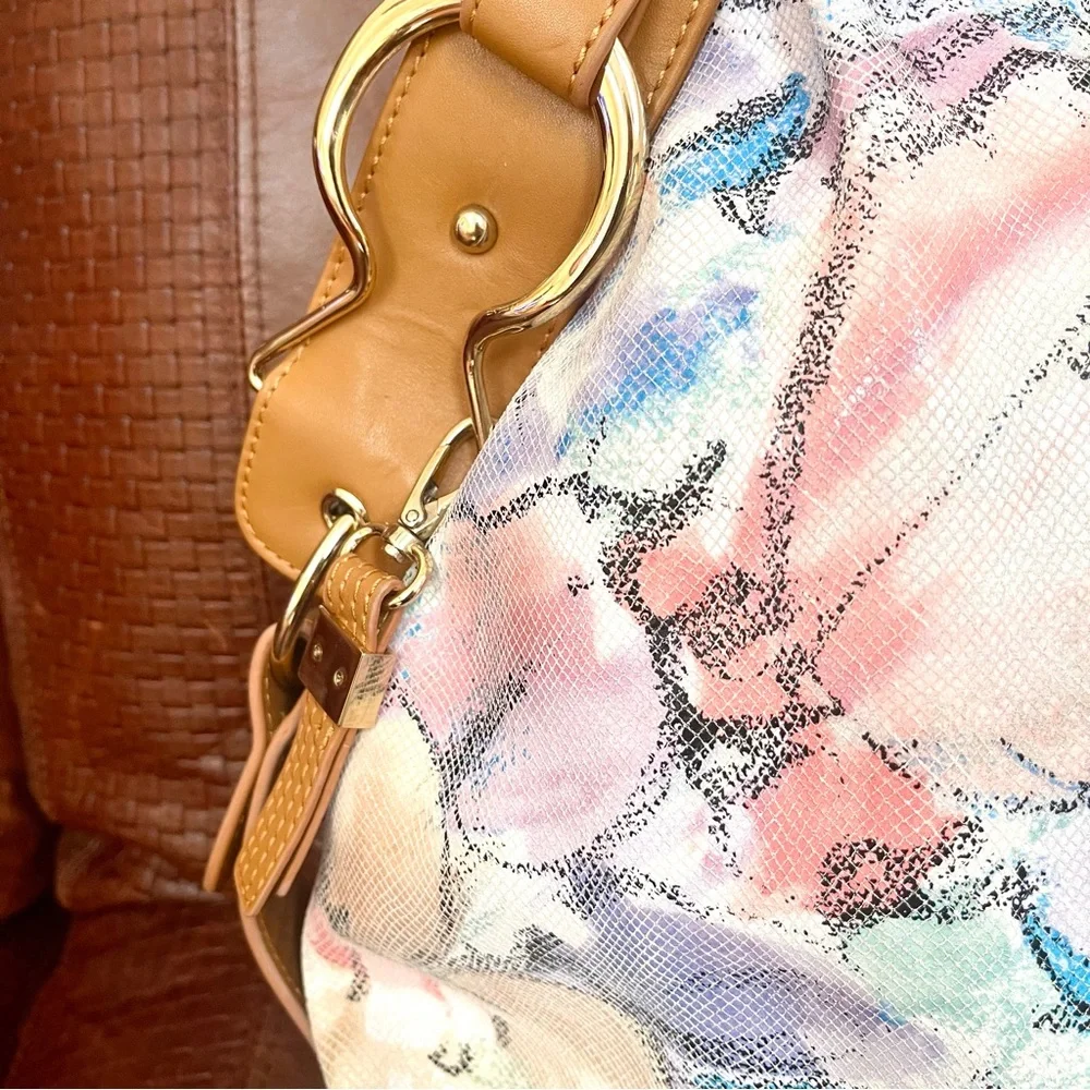 Floral Pattern Genuine Leather Spacious Hobo & Boho Style Shoulder Bag